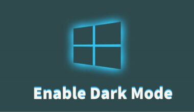 Enable Dark Mode on Windows 11