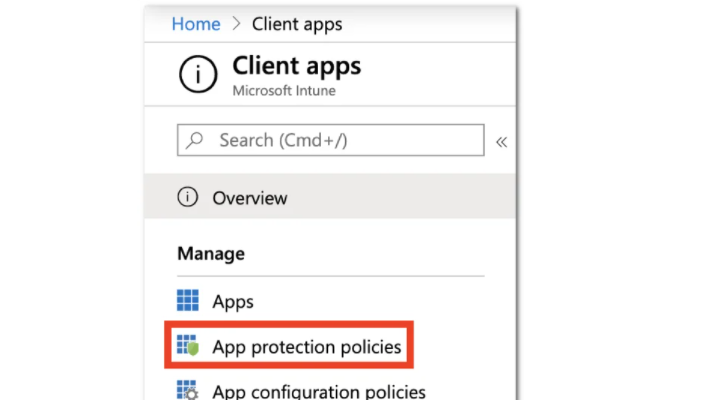Step 2-select App protection policies