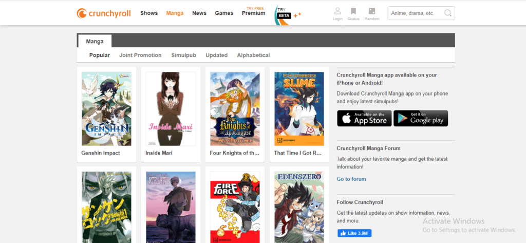 Crunchyroll - Best Free app for reading manga